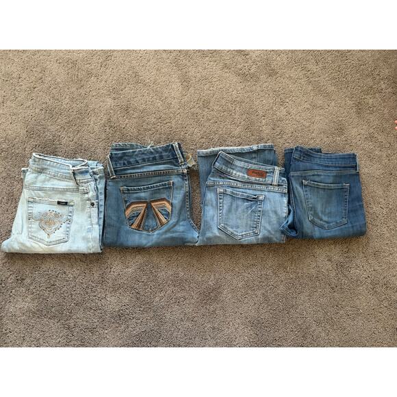 4 Pairs of Ripped Craft Jeans for Upcycling Project- Seven, Charlotte Russe, Etc - Picture 1 of 16